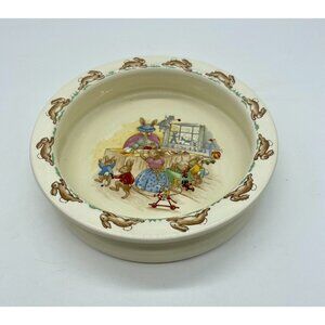 Vintage Royal Doulton Bunnykins Tableware Toy Store Baby Cereal Bowl Plate
